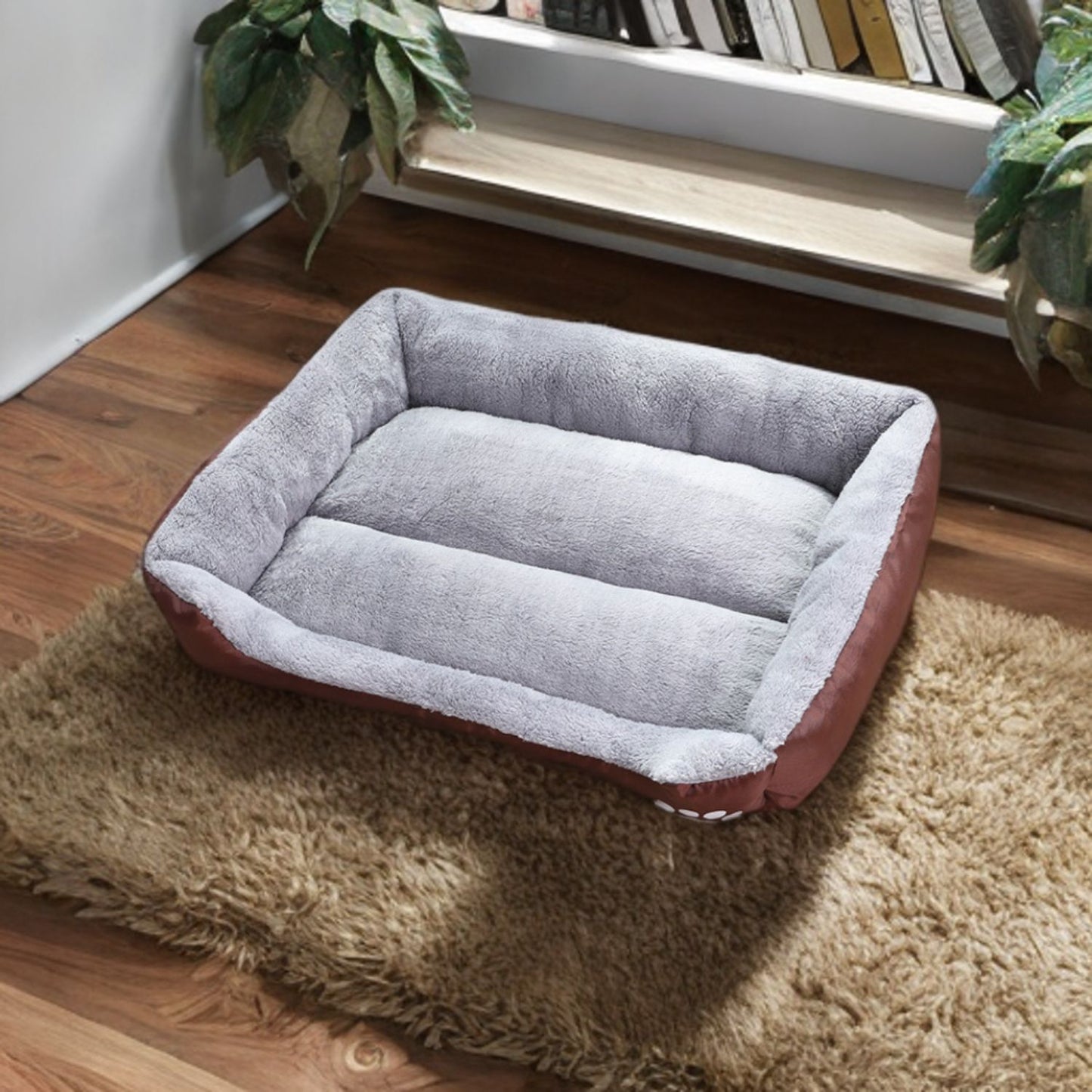 Floofi Pet Bed Square XL Size (Coffee)