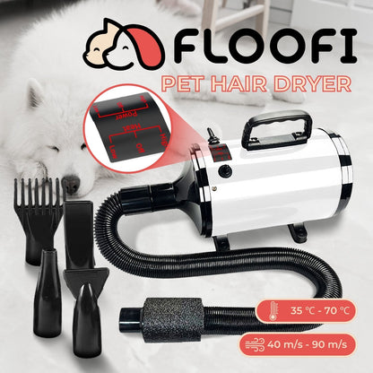 Floofi Pet Hair Dryer Advance Series - Adjustable Speed, Heat Protection, Low Noise