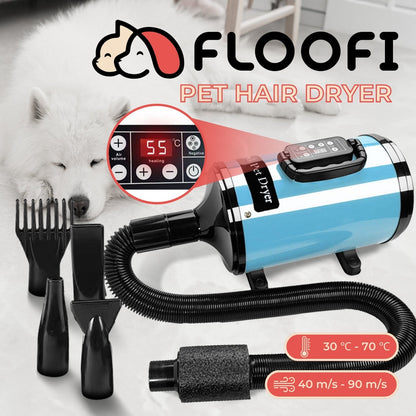 Floofi Pet Hair Dryer Advance Series - Adjustable Speed, Heat Protection, Low Noise