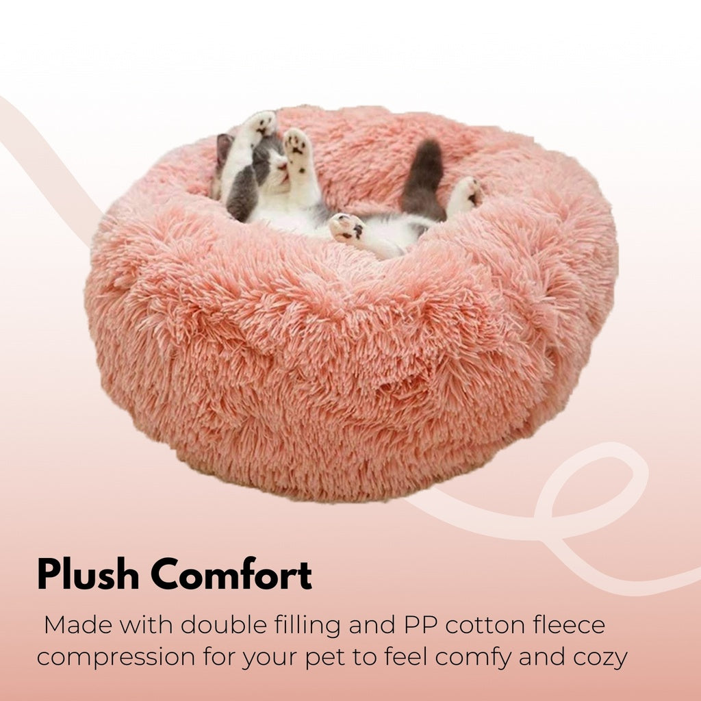 Floofi Calming Pet Bed for Cats and Dogs, Ultra Soft Plush, 60cm/70cm/80cm