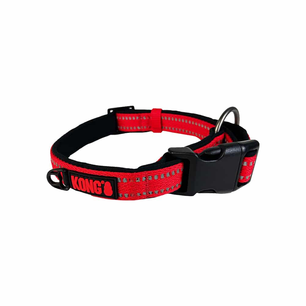 KONG Adjustable Nylon Dog Collars - Durable, Reflective, Comfortable & Safe